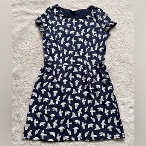 Boden Women’s Dress Blue and White Bird design size 10R